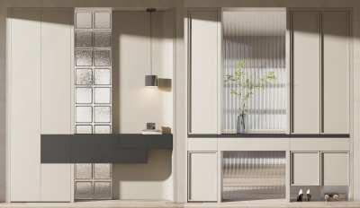 现代玄关柜3D模型下载